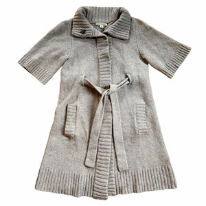 Banana Republic Cardigan Short Sleeve Belted Cashmere Blend Sweater Coat Wool M